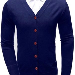 Mens Cotton V-Neck, Button Down Cardigan